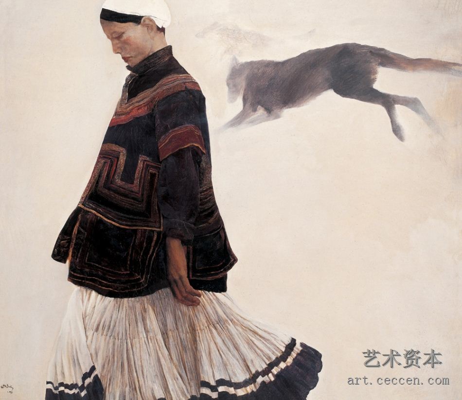 何多苓 《行走的女人与跳跃的狼》